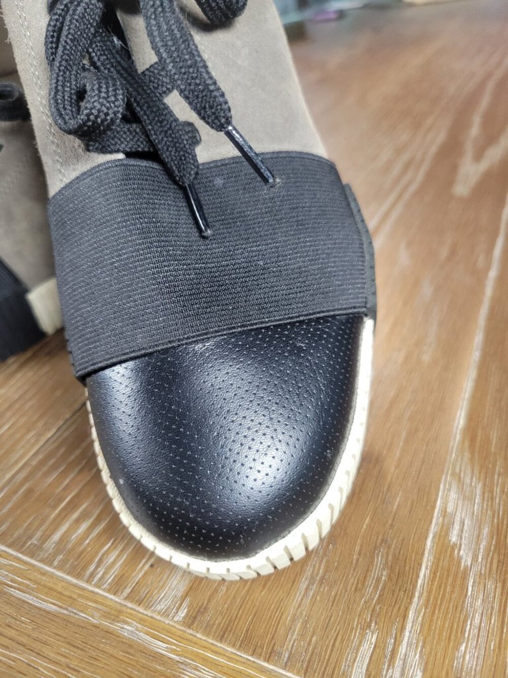 Marc Fisher LTD Gray Suede Knit Slip On Platform Sneakers Women's 8 - Picture 6 of 13